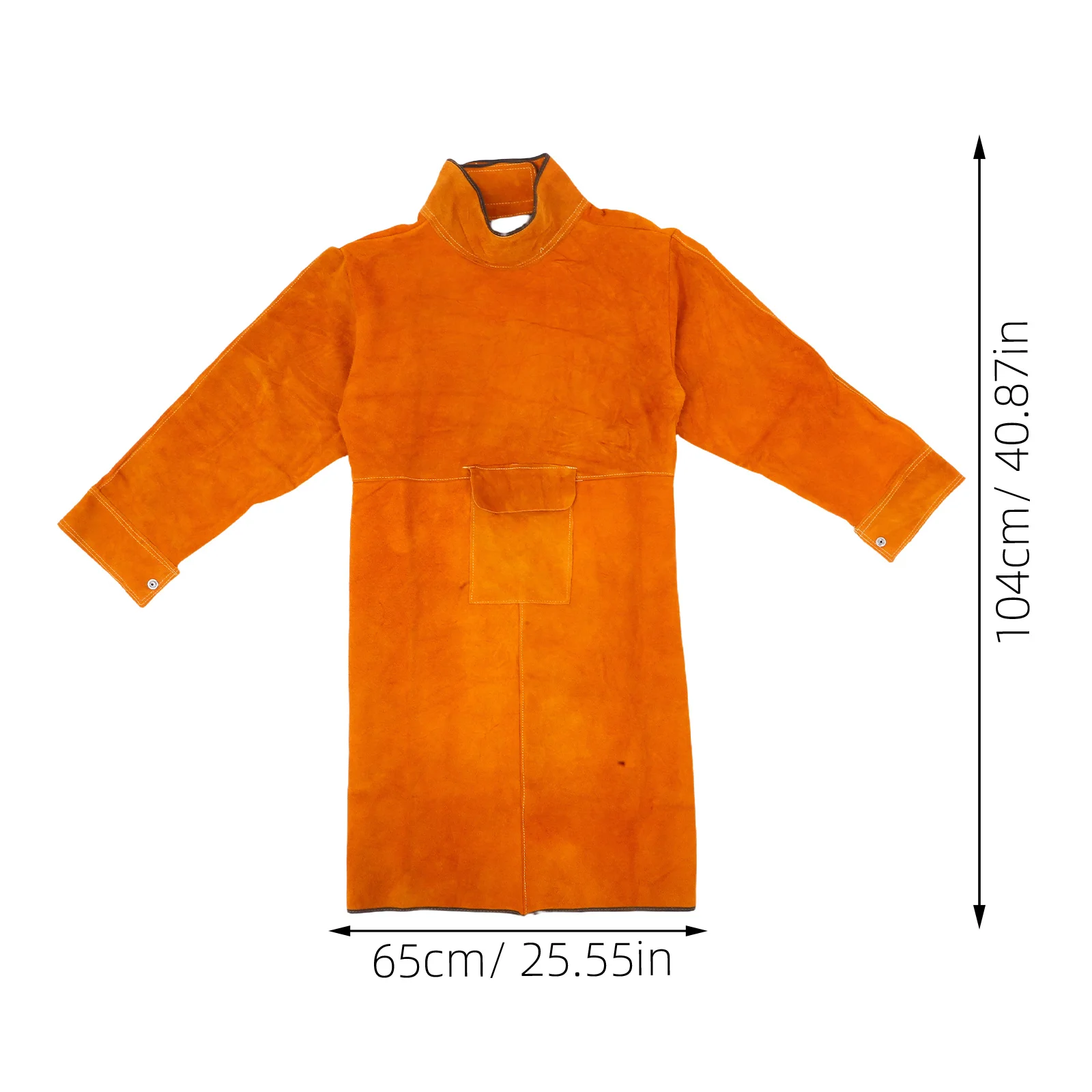 Saldatura Arancione Resistente all'usura Pelle bovina Saldatore Tuta Isolamento termico Anti-scottatura Abbigliamento da lavoro Saldatura Sicurezza