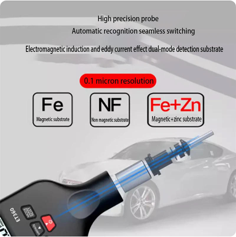 Coating film tester for automotive inspection, used car paint tester, steel structure paint, galvanized layer thickness tester