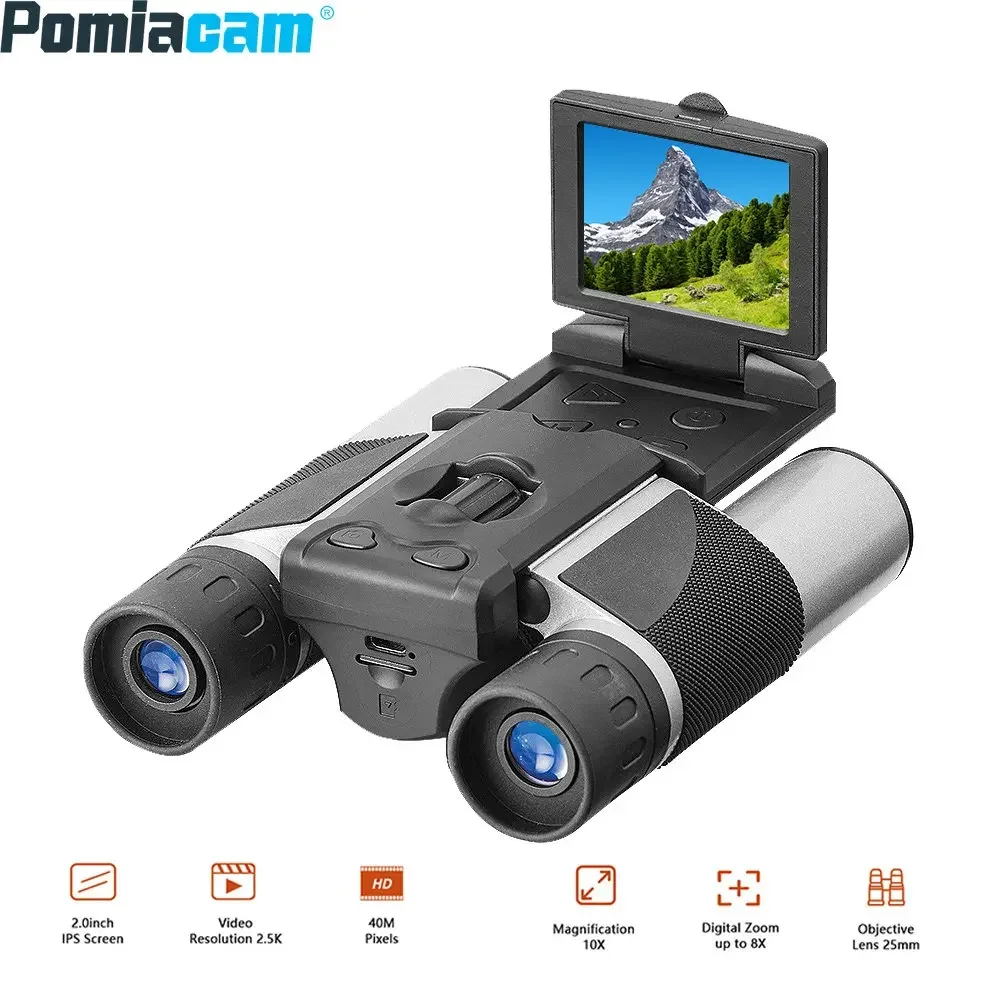 

Бинокль DT10, камера, видео-фоторекордер, телескоп с 2,0-дюймовым ЖК-экраном, 8-кратный цифровой зум, 10-кратное увеличение для охоты, кемпинга