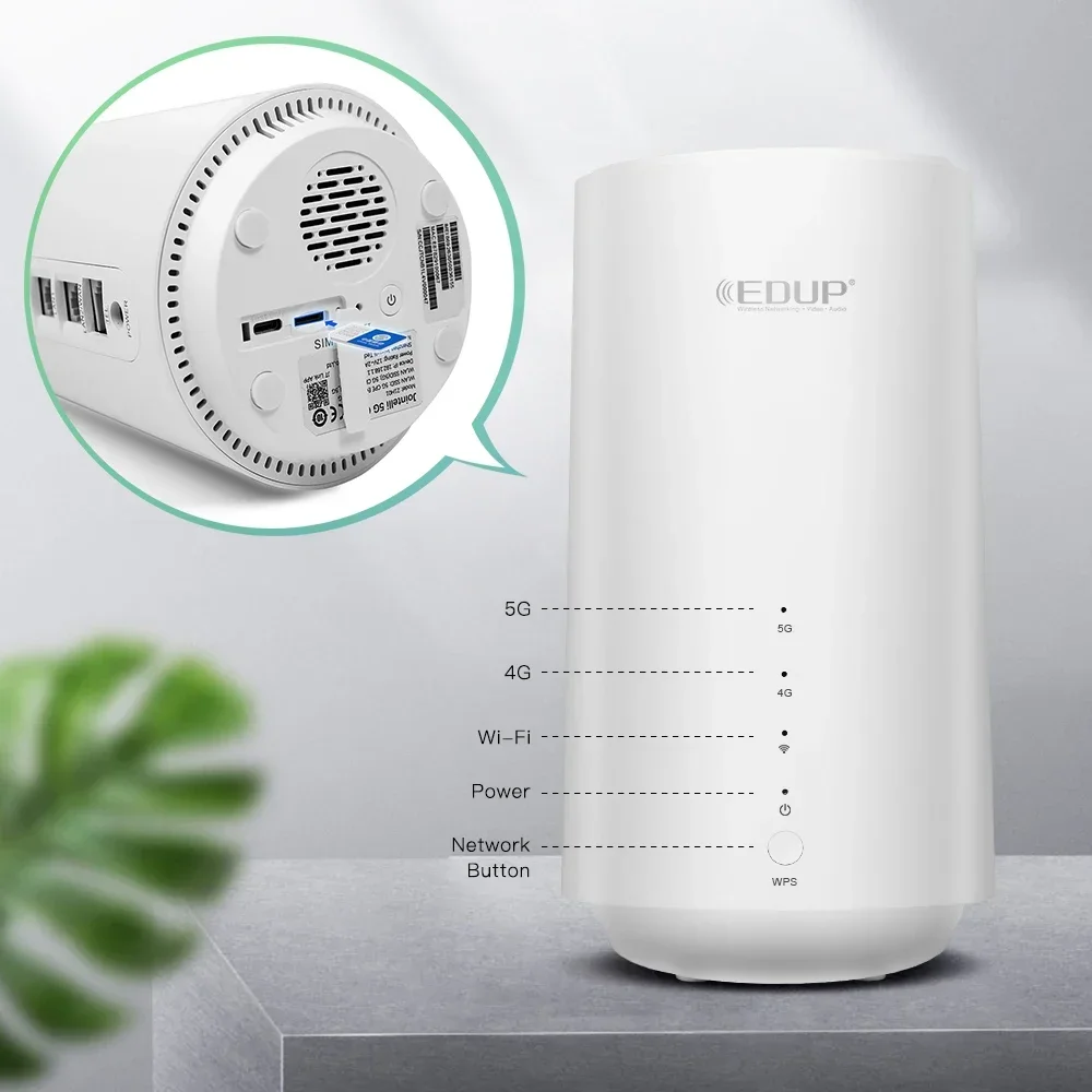 EDUP جيجابت واي فاي 6 AX1800 واي فاي راوتر لاسلكي 4G LTE CPE مودم 5G راوتر مع فتحة لبطاقة Sim