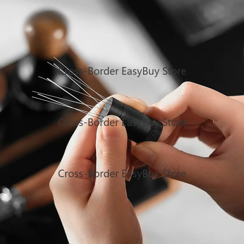 Lightning Powder Stirring Needle 2.0 Adjustable, breaks up coffee powder clumps and spreads powder evenly