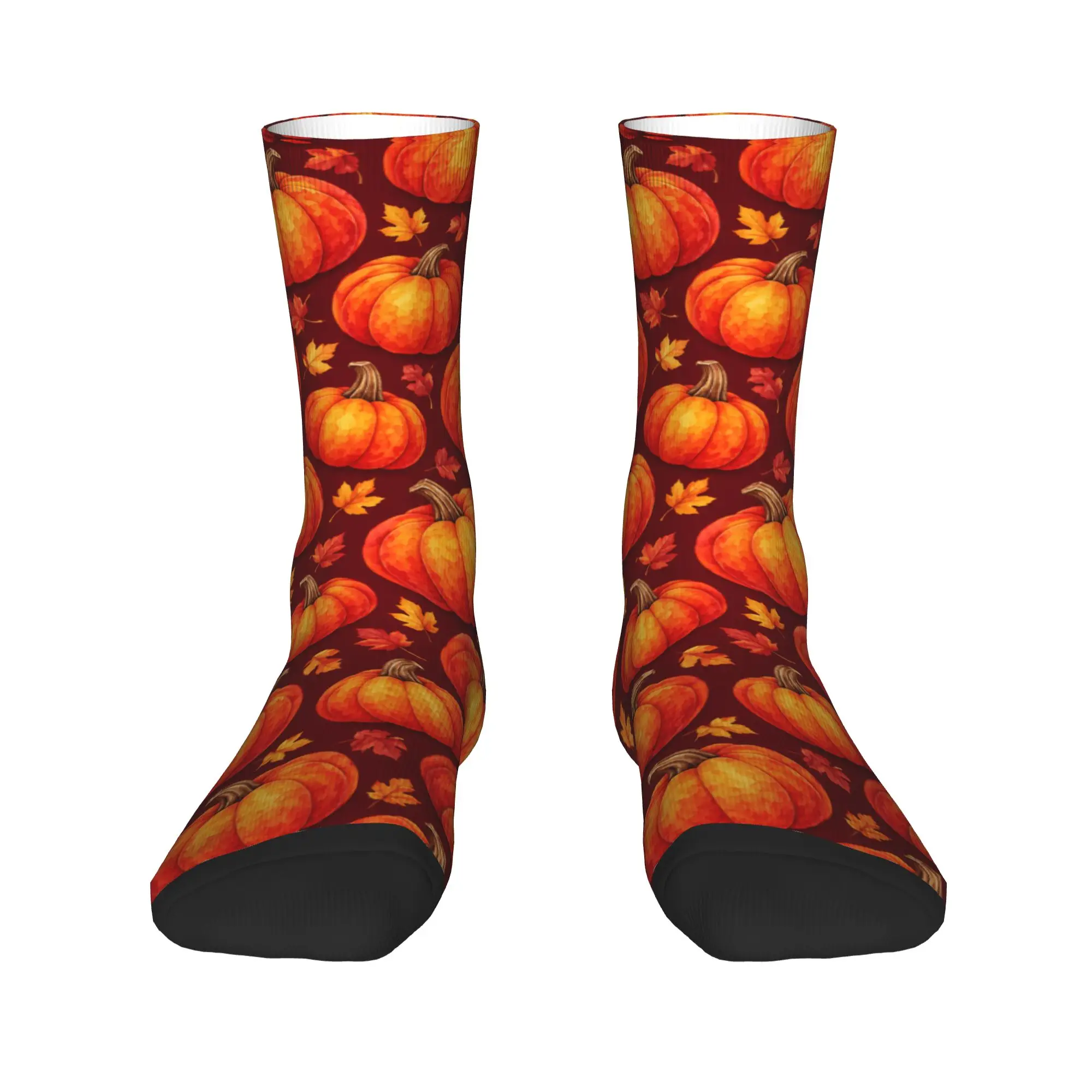Thanksgiving Pumpkin Repeat Print Socks Autumn  Stockings Leisure Men High Quality Socks Graphic Climbing Anti Bacterial Socks