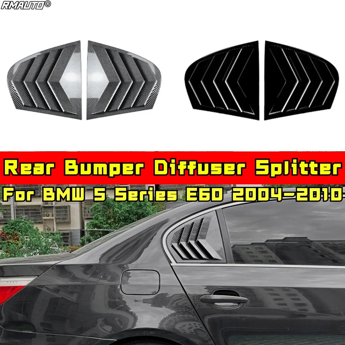 

Rear Window Side Vent Shutter Louver Cover Trim Rear Quarter Panel Window for BMW 5 Series E60 2004-2010 Car Accessories