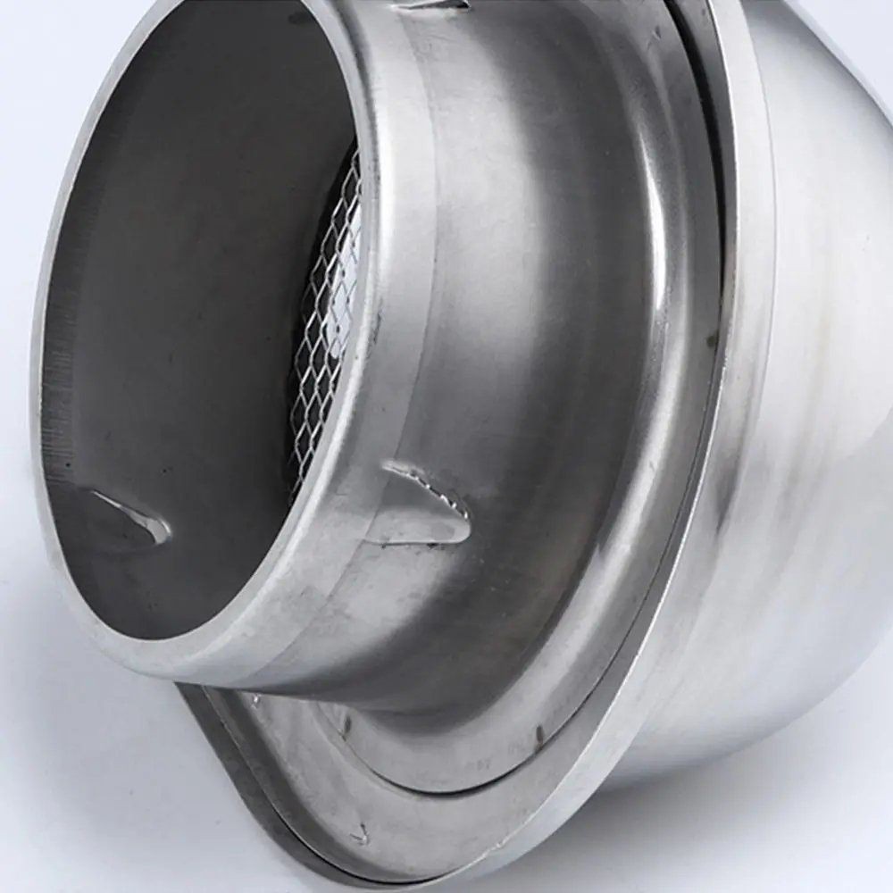 دائم الفولاذ المقاوم للصدأ الجدار الخارجي تنفيس الهواء مكافحة الطيور وفتحات الفئران غطاء مقاوم للماء 100/150 مللي متر شبكات التهوية مجاري الهواء