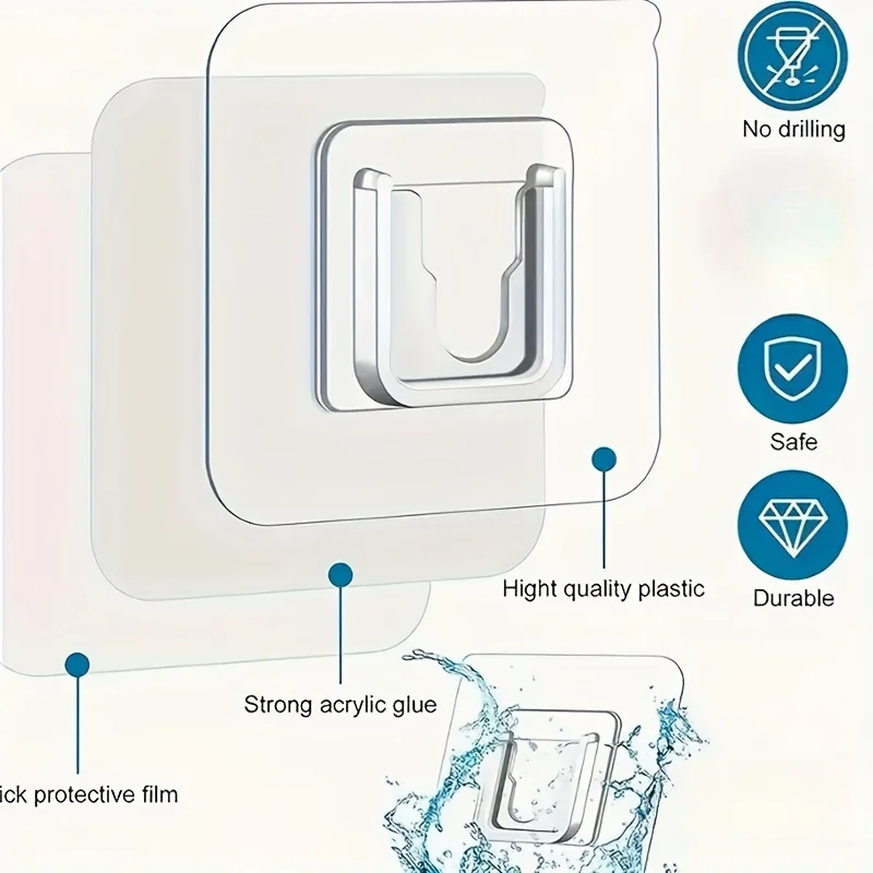 Robuste selbstklebende Wandhaken – ohne Bohren, einfache Installation, wasserdicht und sicher, Mehrzweckhalterung im zeitgenössischen Stil für Router