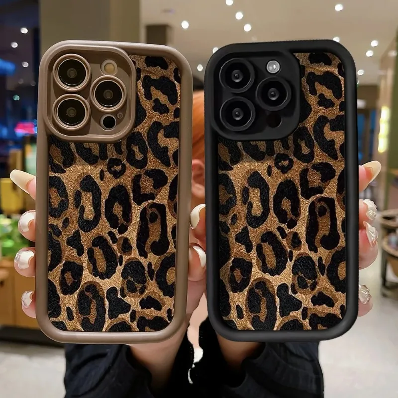 

Leopard print phone case is suitable for iPhone 16 15 14 13 pro/max/plus silicone shock-proof cover anti-fingerprint.