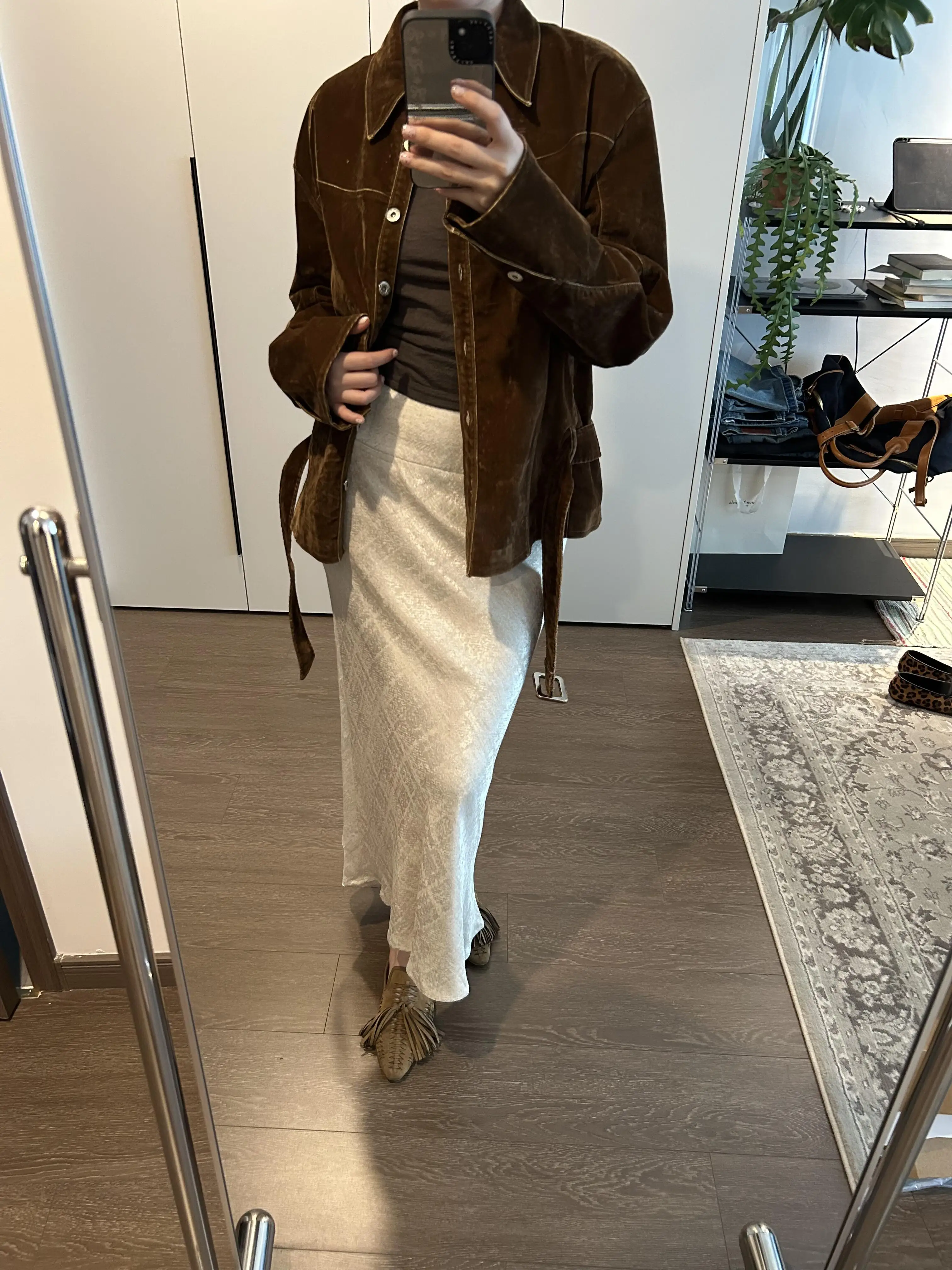 Casual High Waist A-Line Midi Skirt French Style Polyester Blend Linen Mix Straight Cut Half Body Skirt for Women Spring Autumn