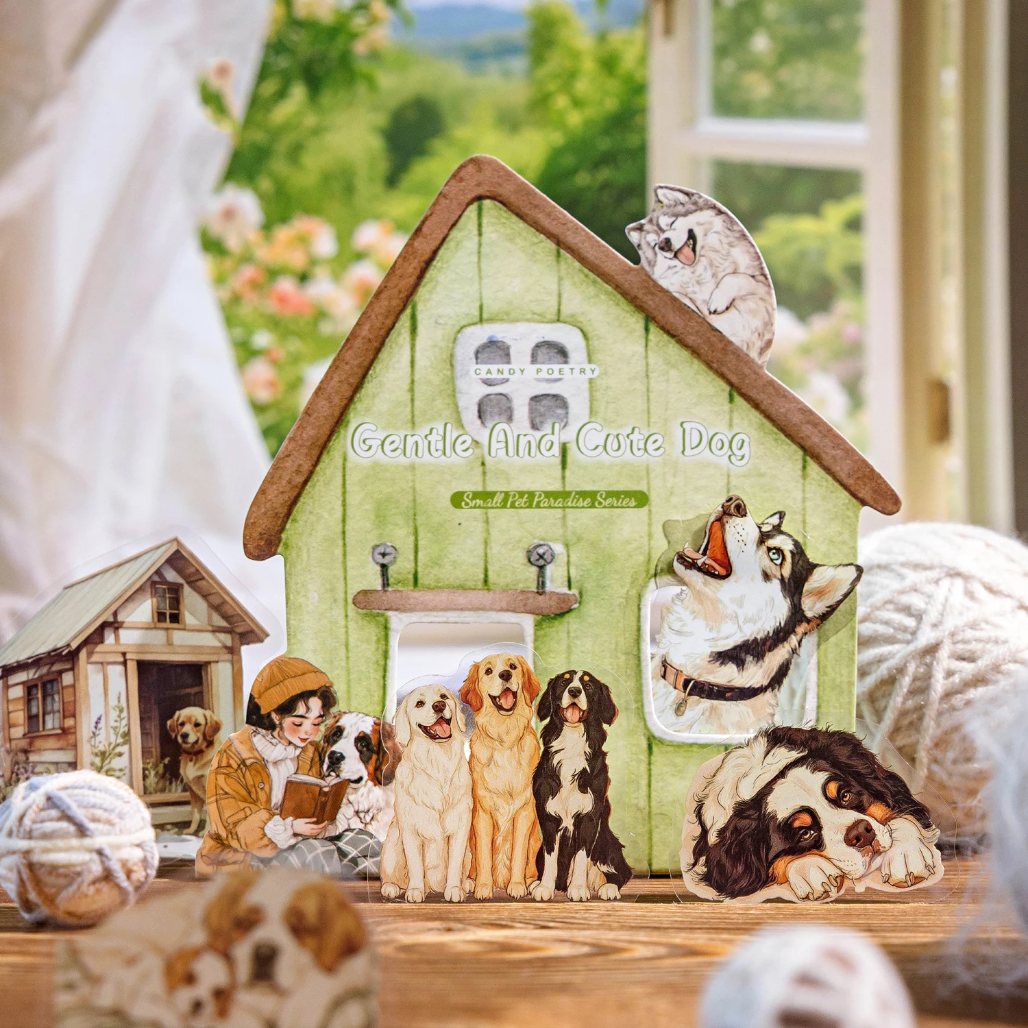 

Серия Little Pet Paradise, кавайный кот и собака, пейзаж, наклейка для домашних животных, креативный материал для журнала «сделай сам», коллаж, скрапбук, канцелярские принадлежности