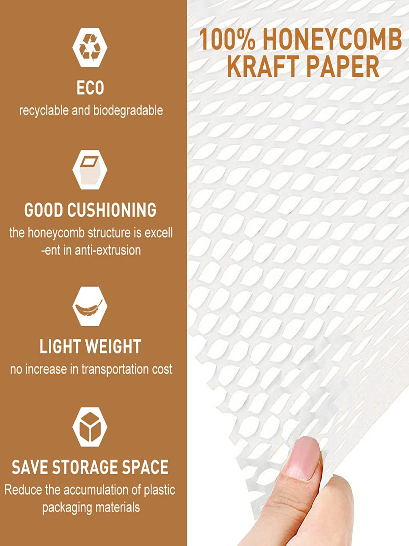 White Honeycomb Paper 30cm Width 10m Length 10m/Roll Wrapping Kraft Packaging Rolling Gift Paper