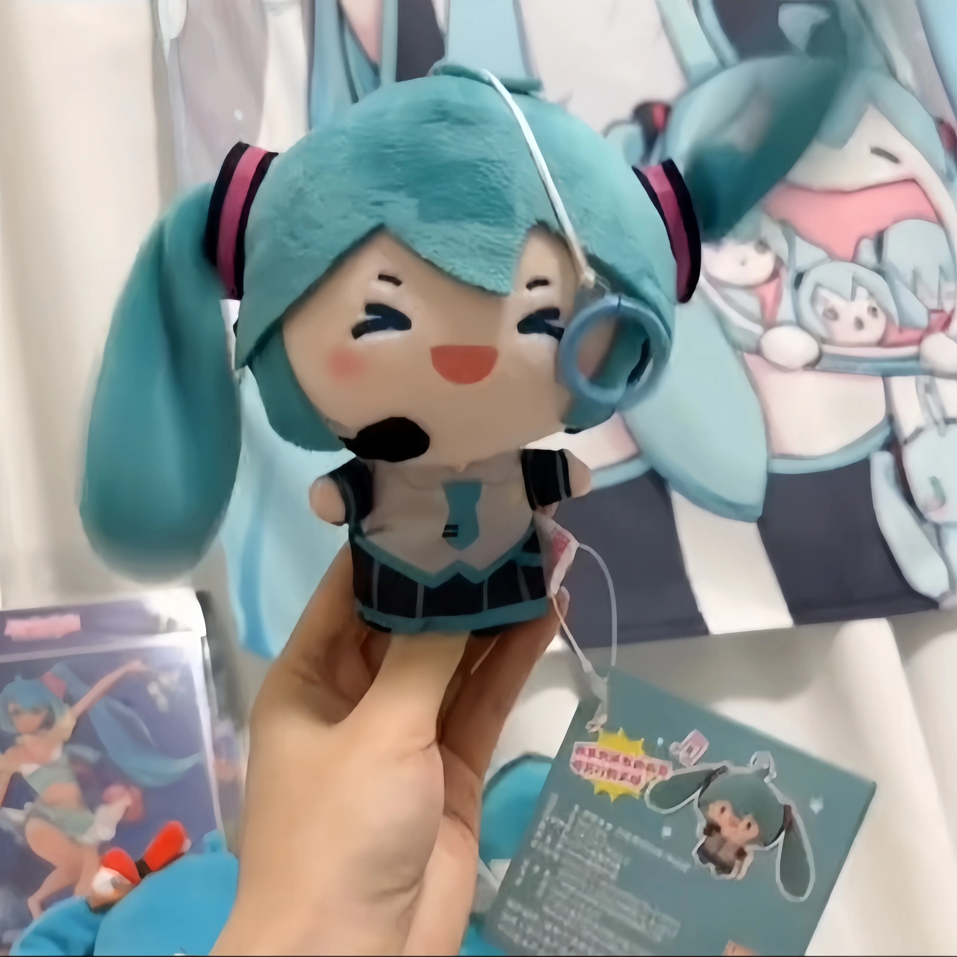 Hot Sale Hatsune Miku Ponytail Throwing Plush Doll Pendant Fufu Anime Doll Girl Doll Birthday Gift Toy