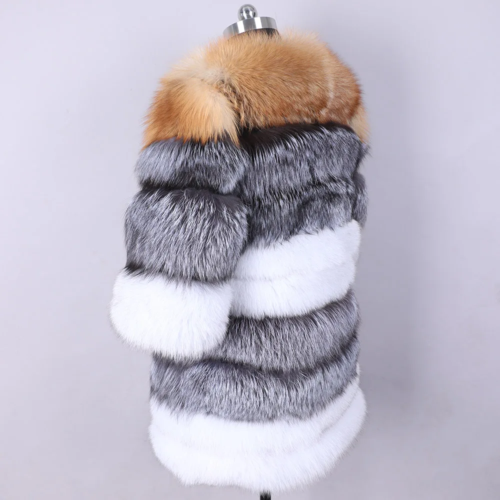 2020 thick outerwear real fur coat 100% natural fur jacket long female winter warm leather fox fur coat high quality fur vest