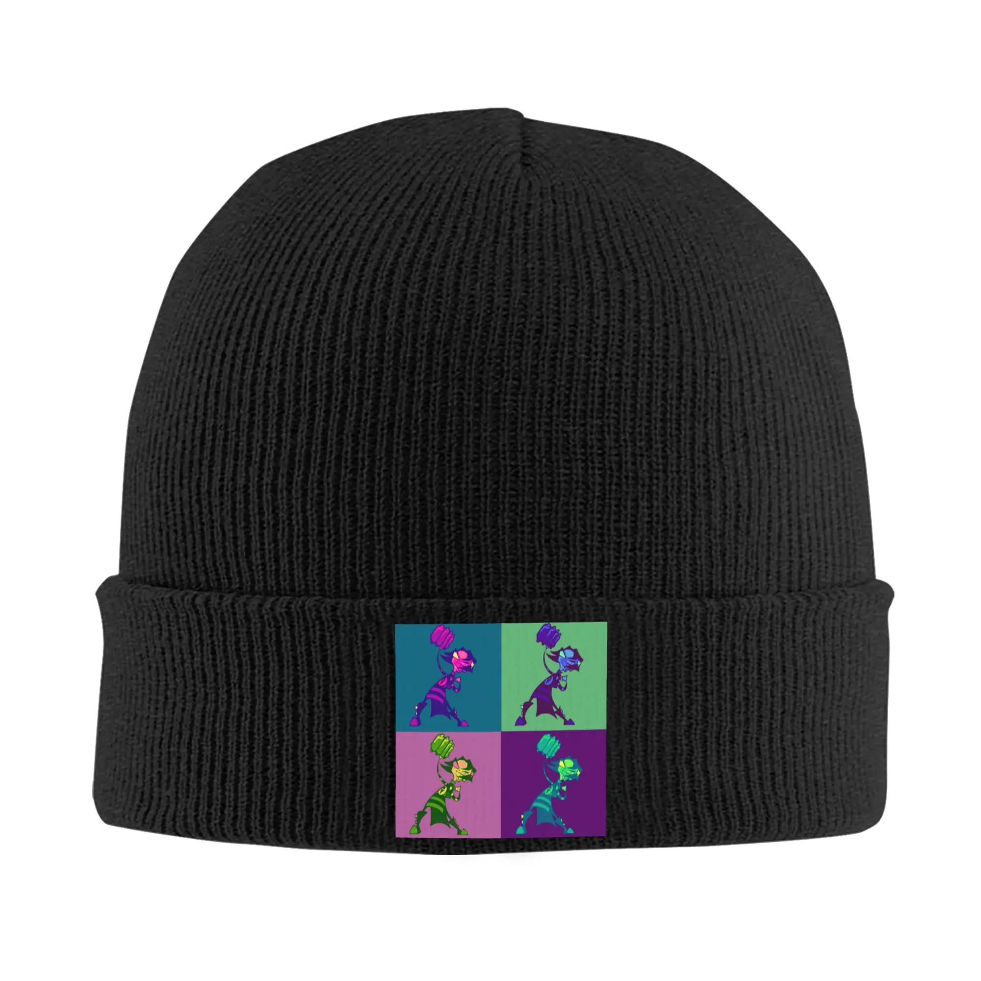 Invader Zim Knitted Hat Beanie Autumn Winter Hats Warm Unisex  New Tak Wielding Some Meat Cap for Men Women Gifts,