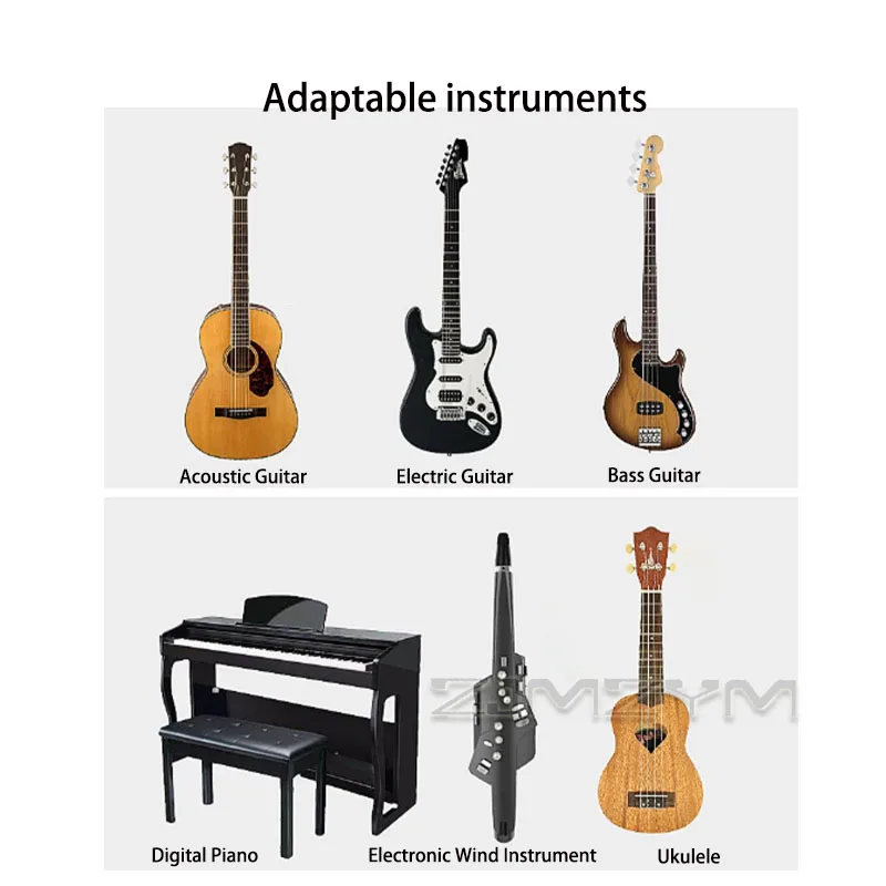 Wireless Guitar Transmitter Receiver Lossless Audio Wireless System 50M Transmission Rechargeable for Electric Guitar Bass view 6