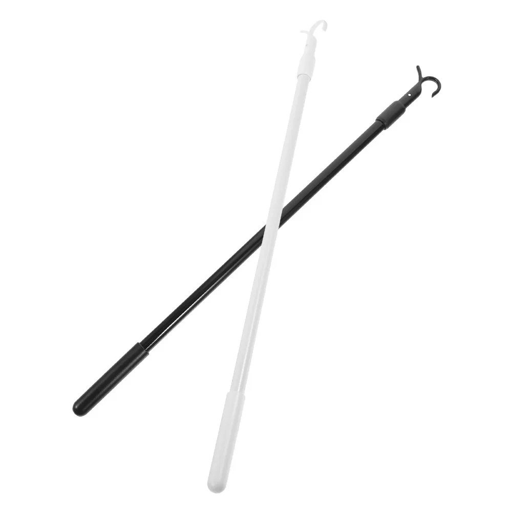 2Pcs Curtain Pull Wand Sturdy Metal Blinds Slide Rod Easy Open Close Cordless Window Pull Rod Drapery Wand Stick