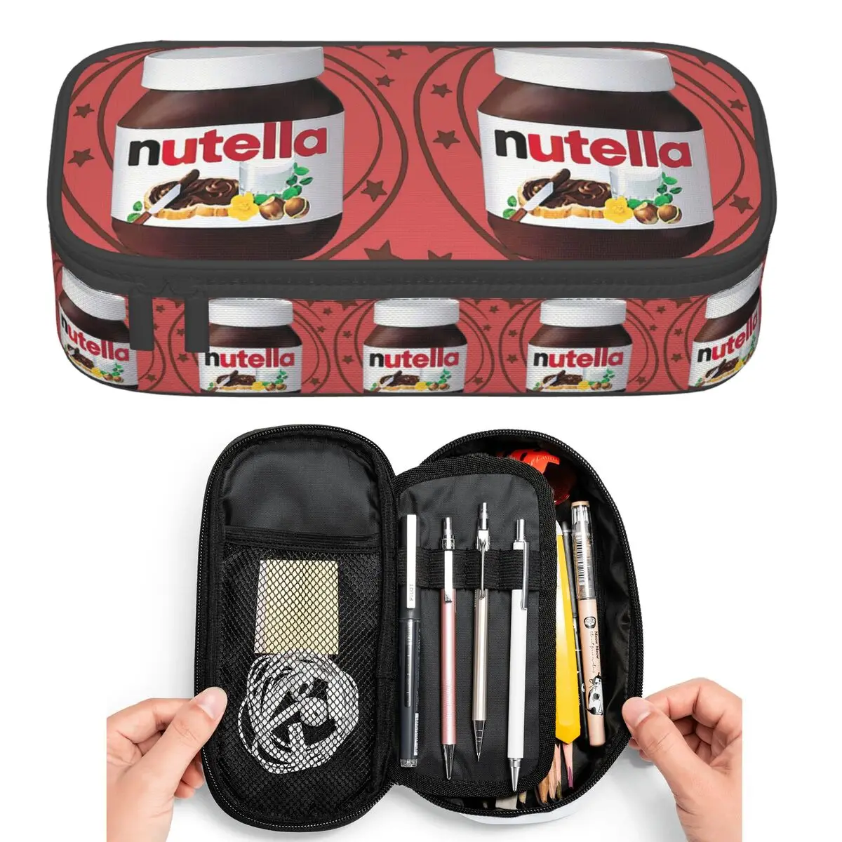 

Nutella Swirls Pencil Cases for Students Pen Box Pencil Bag Big Capacity Pencil Pouch Pen Holder