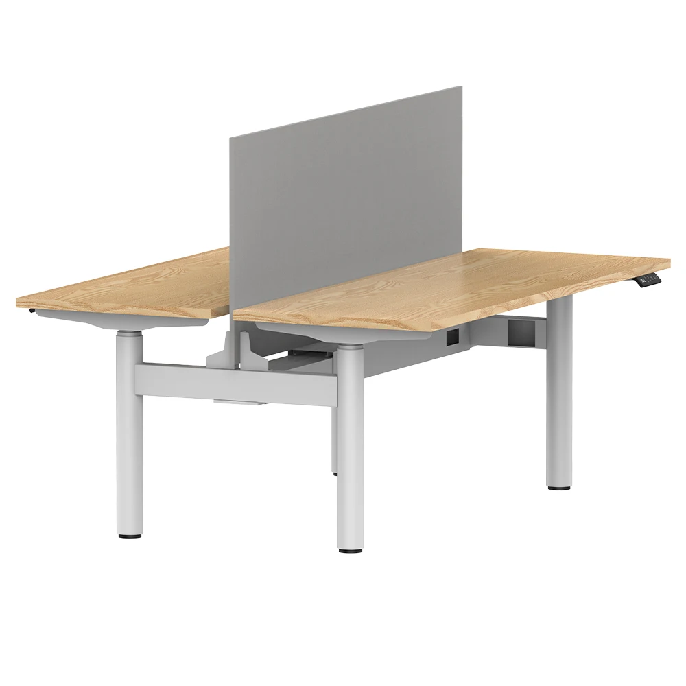 Contuo 4 Motor Office Station Standing Desk Frame Two Person Electric Height Adjustable Tables Adjustable Ergonomic Desk