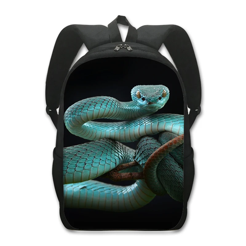 16 polegadas pet sapo camaleão cobra aranha animal impressão mochila feminina sacos de escola para viagens crianças estudantes saco de livro presentes