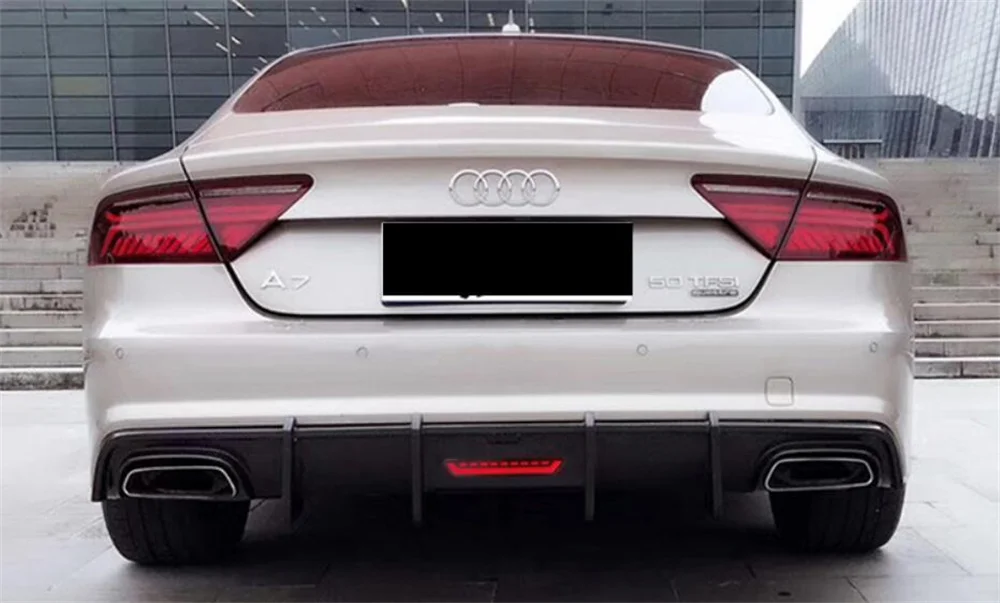 For Audi A7 Modified S7 Carbon Fiber rear Bumper Diffuser