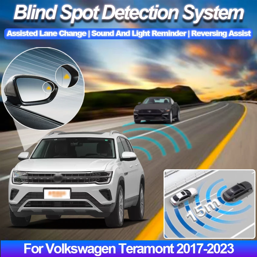

Car Blind Spot Detection System BSD BSA BSM Radar Detector For Car Rear Mirror Monitoring For Volkswagen Teramont 2017-2025