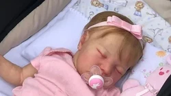 47CM Full Body Vinyl Reborn Doll Levi Asleep with Rooted Hair Soft Touch Reborn Baby Doll Hand Paint Visible Veins Can be bathe