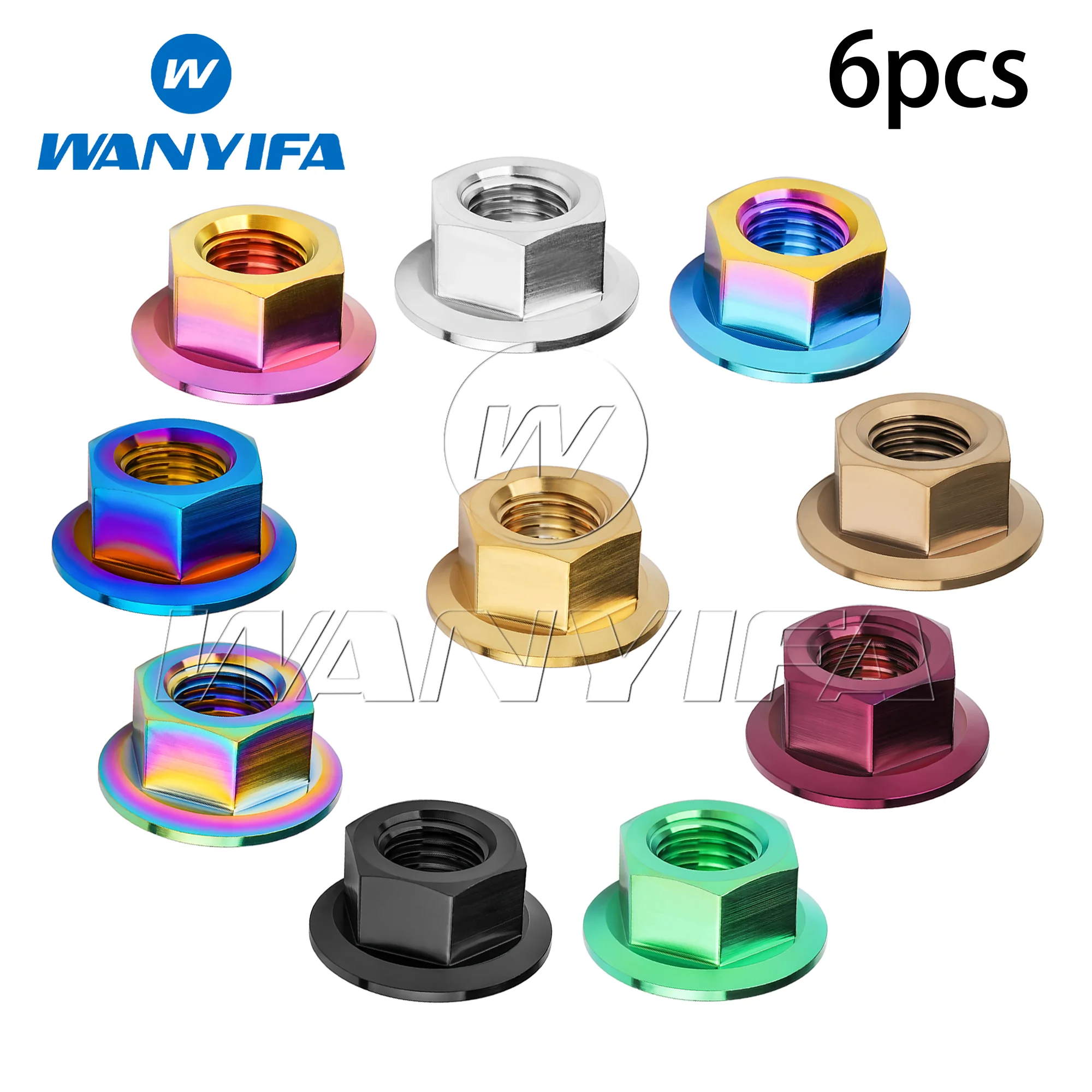 

Wanifa M6x1.0mm Стандартный DIN6923 метрический Gr5 титановый сплав с шестигранной головкой Гайка фланец гайка для автомобиля мотоцикла велосипеда тормоза 6 шт./компл.