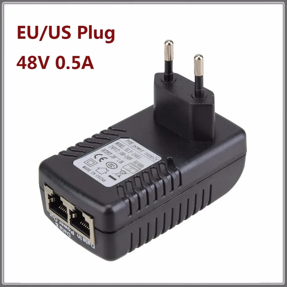 Imagem -02 - Adaptador Ethernet Poe 48v 0.5a 24 w Plugue para Câmera ip Fonte de Alimentação do Telefone Nós eu Plug au uk