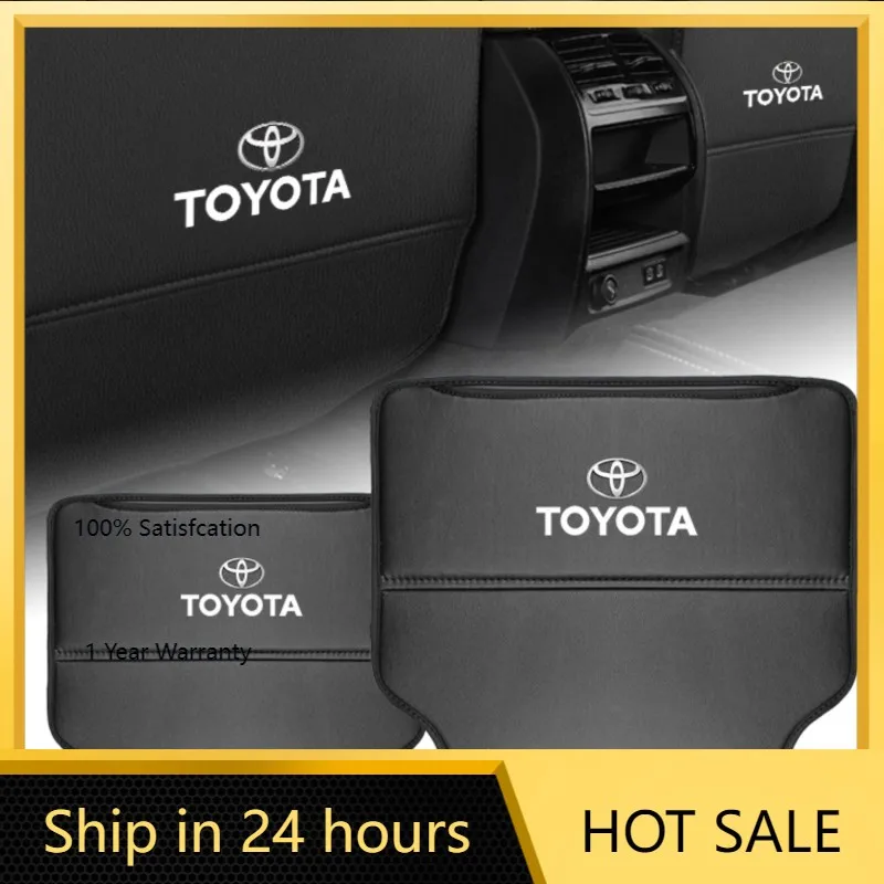 ハブキャップ-車のシートキック防止パッド-レザー保護カバー-トヨタ-プラド-カローラ-ヤリス-アイゴ-rav4-chr-スープラ-カムリ-オーリス-アベンシス用