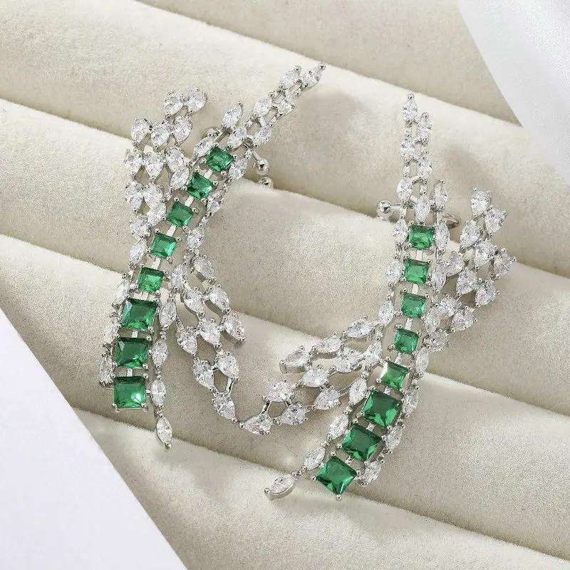 

Bilincolor Fashion Green X Geometric Earring for Women