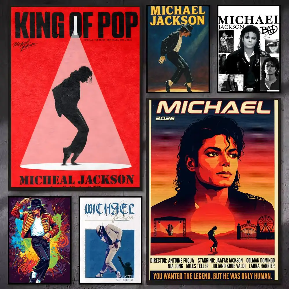 Music M-Michael Jackson Poster Premium Art Wall Decor, Simple Ornament for Living and Leisure Areas