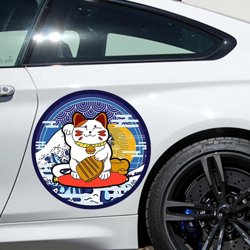 Japanese Style Cat Large Car Stickers and Decals Car Body Stickers Car-Side Decals Waterproof Car Vinyl Stickers