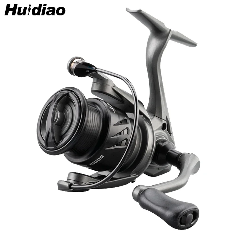 Huidiao Spinnrolle 1000-4000 5+1BB 10KG Max Bremskraft Leichte Angelrolle mit Schraubgriff Zero Play für Bass und Forelle