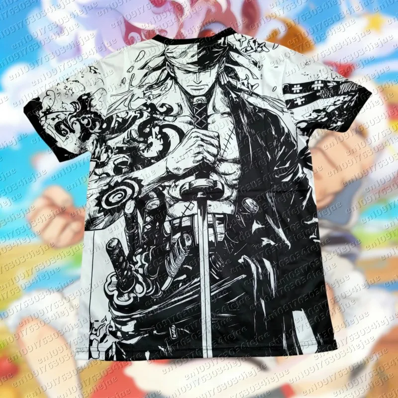2026 New Anime One Piece Pattern Special Edition Kid's Football Sports Tee Men Loose Breathable Quick Drying Sports Shirt