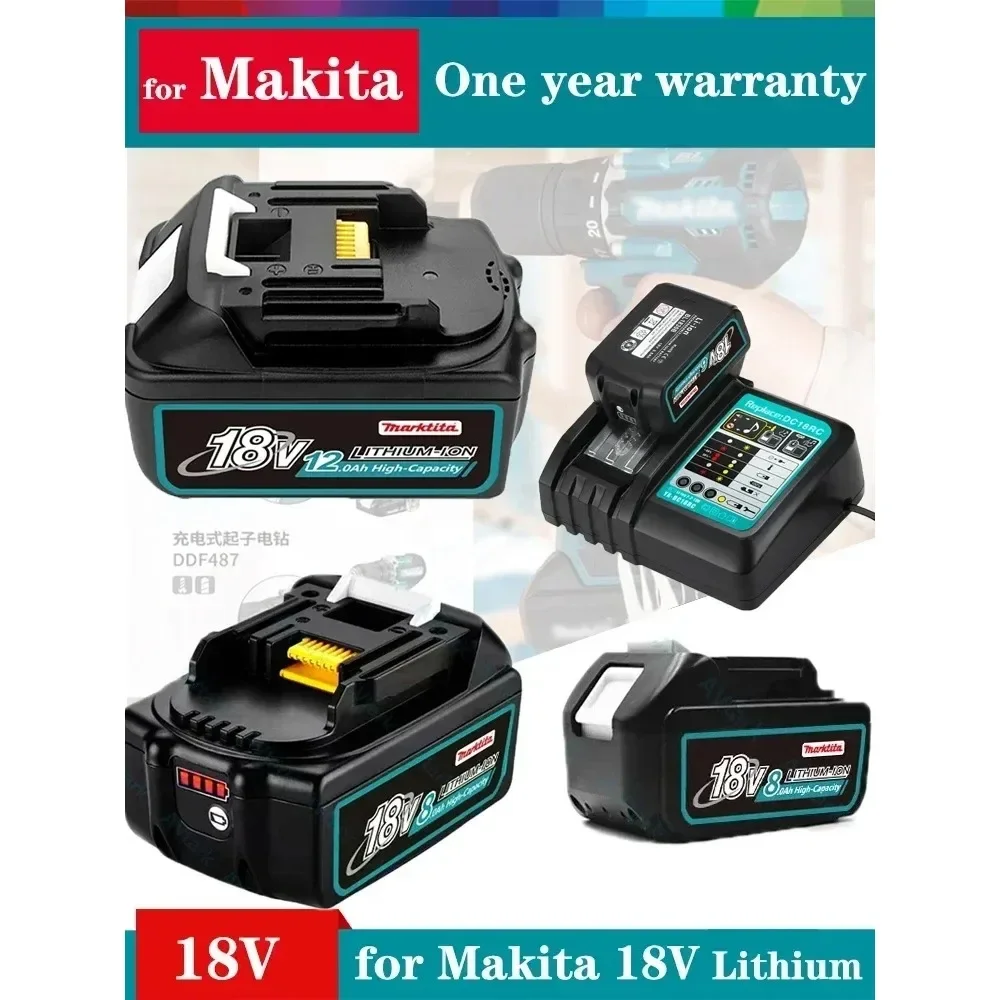 

18V 6.0Ah/8.0Ah Battery Set For Makita BL1830 BL1850 BL1860 Replacement Lithium Battery With Working Light For Camping Lighting