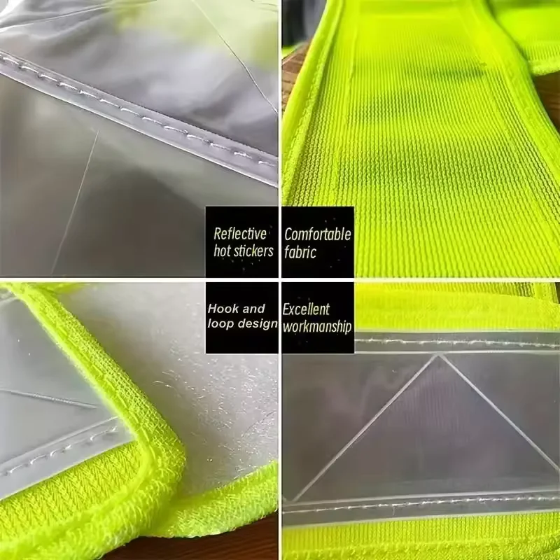 Gilet a forma di V Gilet di sicurezza estivo unisex in rete Tasche con cerniera traspiranti durevoli multi-scenario per un massimo comfort e sicurezza migliorati