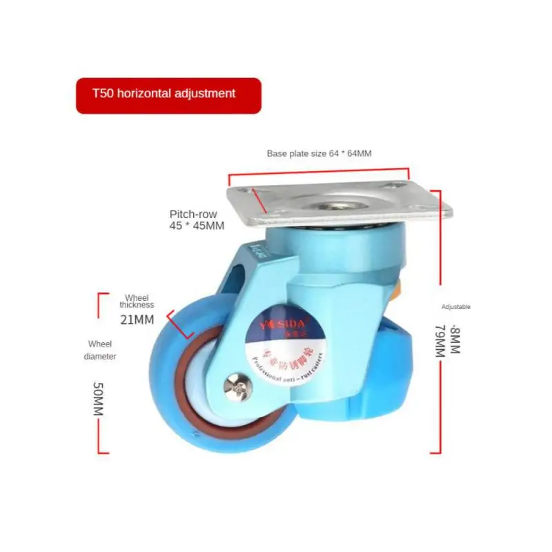 

1 Pc T50 Horizontal Adjustment Style Wheel Caster Applicable To Mechanical Furniture Appliances