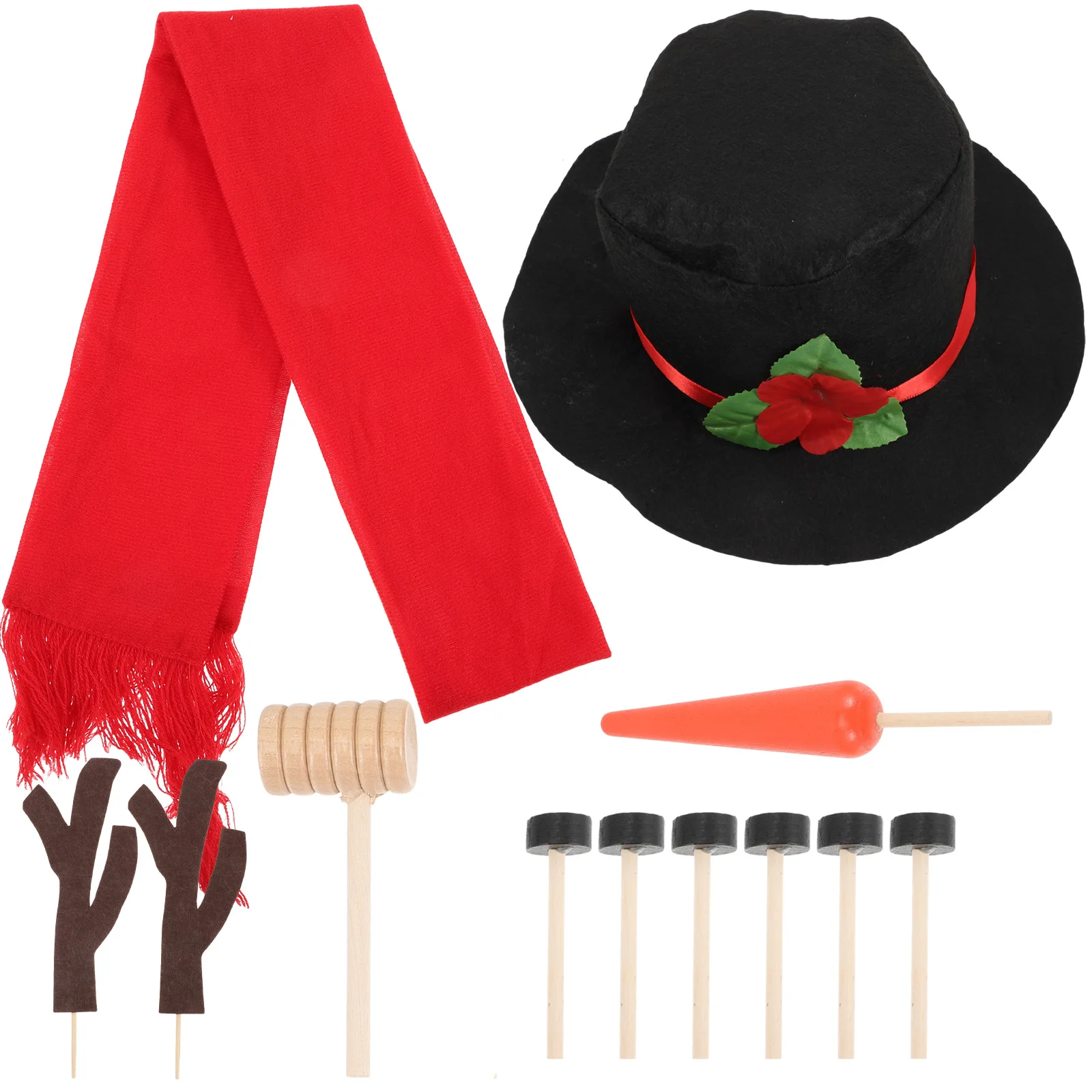 

1Set Snowman Dress-Up Kit Festive DIY Props for Christmas Decoration Winter Outdoor Activities Family Fun Gift Idea