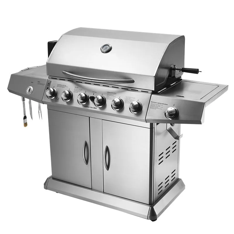 Cross-border e-commerce spot 6 + 1 burner gas grill outlet outdoor gas stainless steel grill gas BBQ