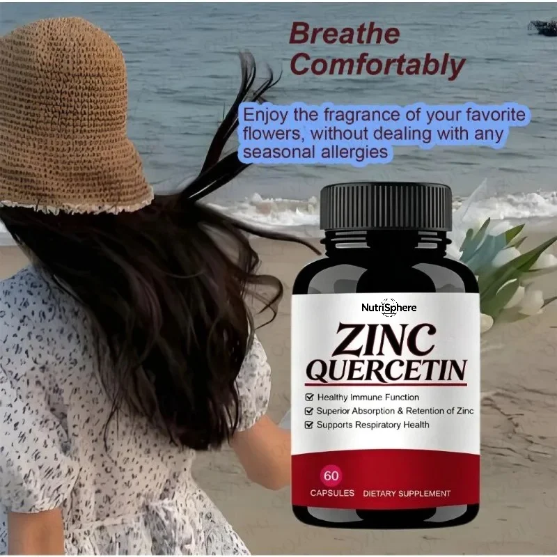 Zinc Quercetin Excellent Absorption - Respiratory Immune Health Support 60 Capsules