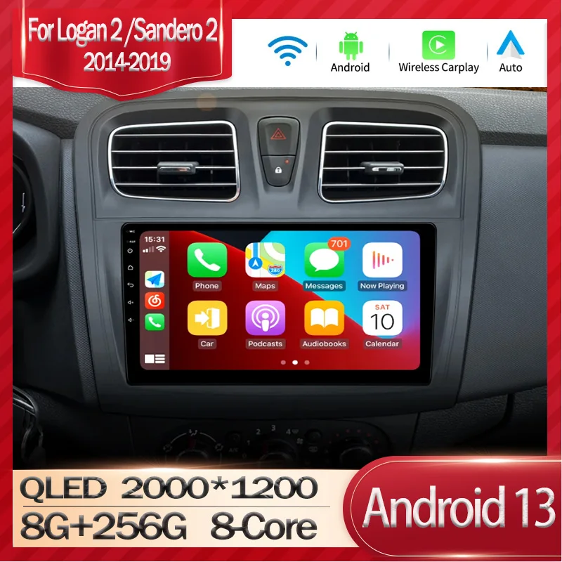 

Android 13 For Renault Logan 2 Sandero 2 2014-2019 Car Radio Stereo Screen Multimedia Player Navigation GPS Autoradio Head Unit