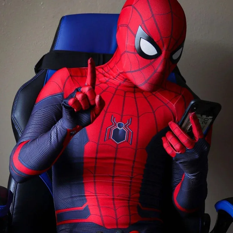Disfraz de Spiderman lejos de casa, traje Zentai de superhéroe, Cosplay de Spider Man para hombres, mono, disfraces de Carnaval y Halloween