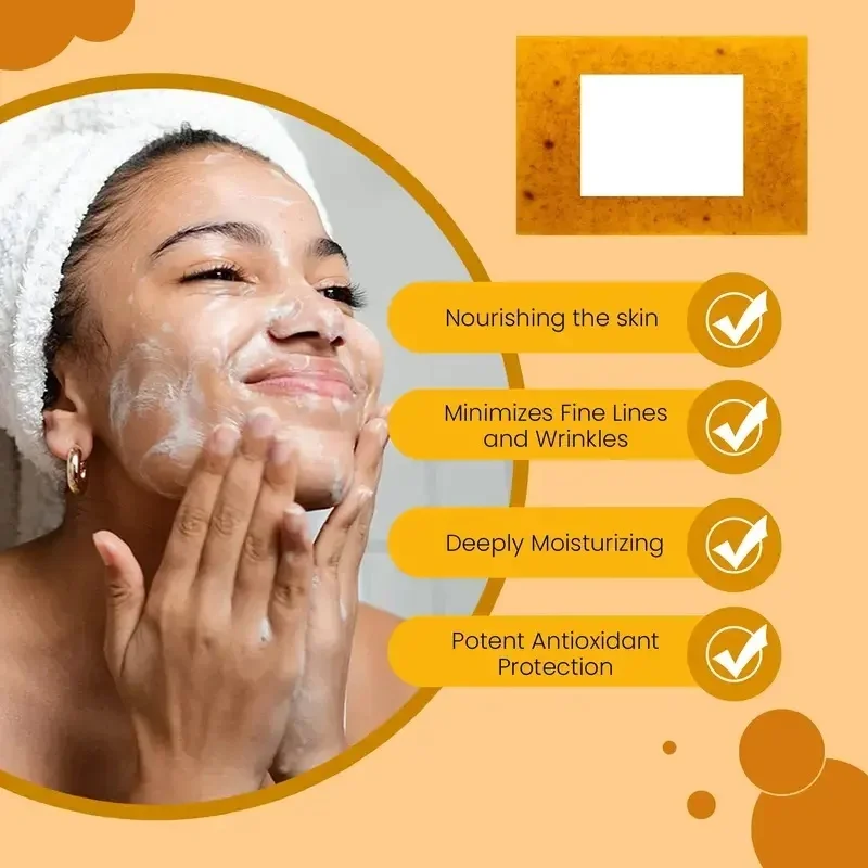 Turmeric Hand Made Soap, Lemon Kojic Acid Soap, Shower and Facial Soap Deep Cleaning For Face Body Skin Care