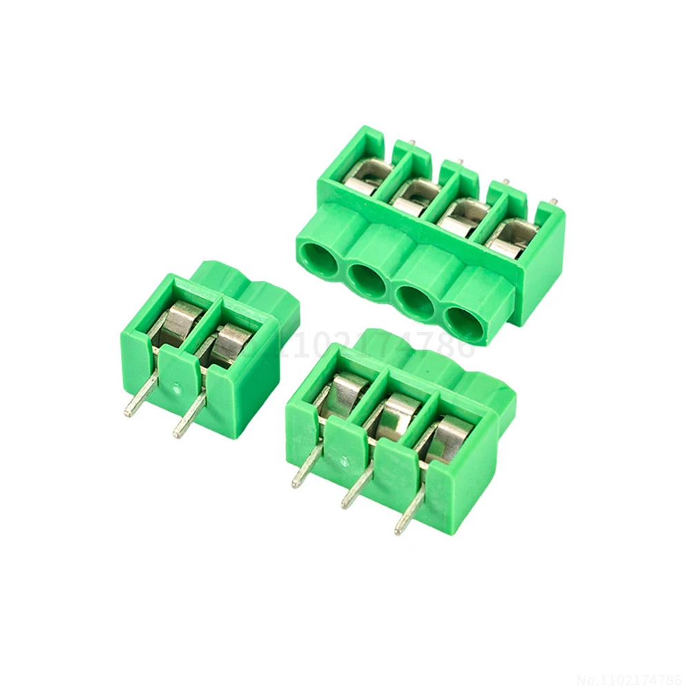 (10 PCS) KF 166 - 5.0mm pitch terminal blocks solder-to-PCB terminals 2P/3P/4P green straight-pin connectors DA KF166 5.0