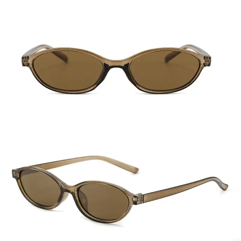 Fashionable Small Frame Oval Sunglasses UV400 Protections Durability Lens Sun Glasses For Daily Wear Decoration 6XDA