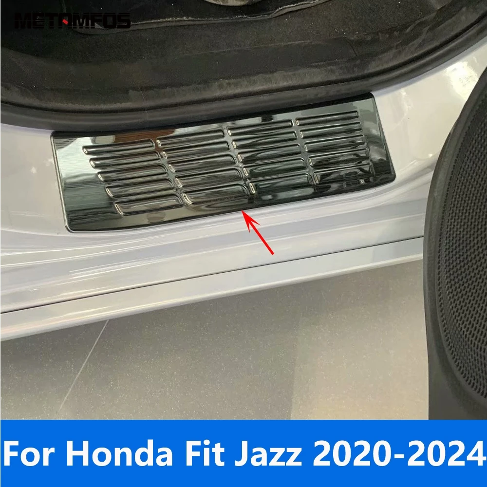 Exterior Door Sill Scuff Plate For Honda Fit Jazz 2020 2021 2022 2023 2024 Welcome Pedal Entry Guard Accessories Car Styling