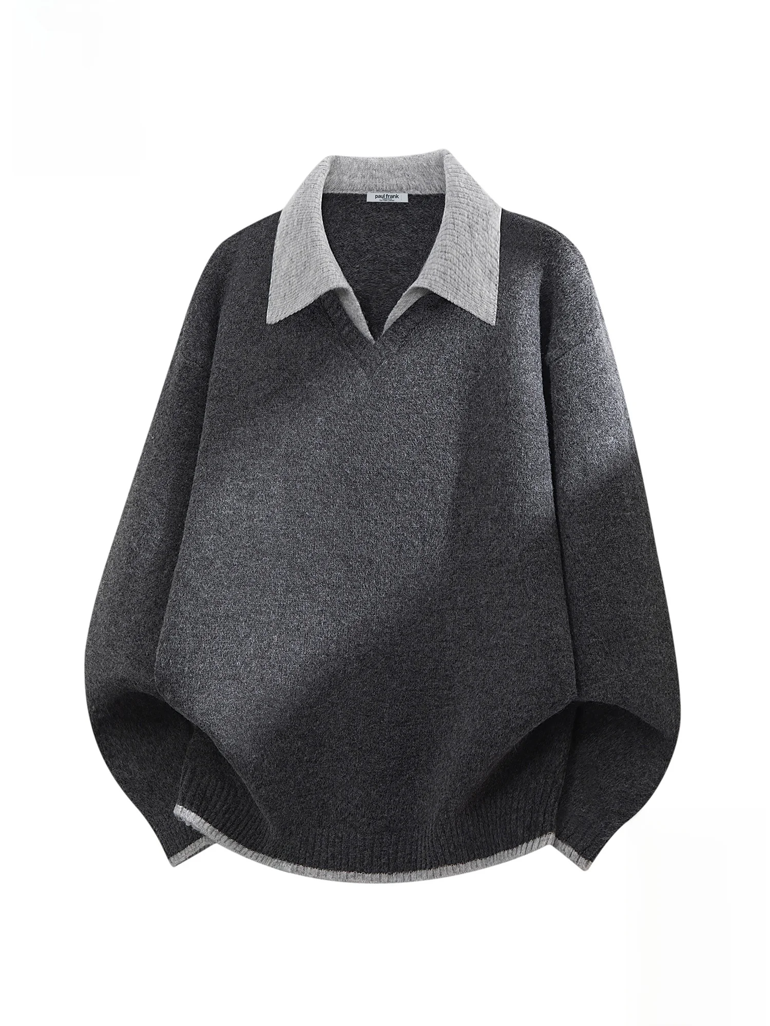 

PaulFrank Winter Collar Patchwork Knit Loose Warm Men's Sweater Casual Sle Polyester Blend Long Sve Turtlene Top