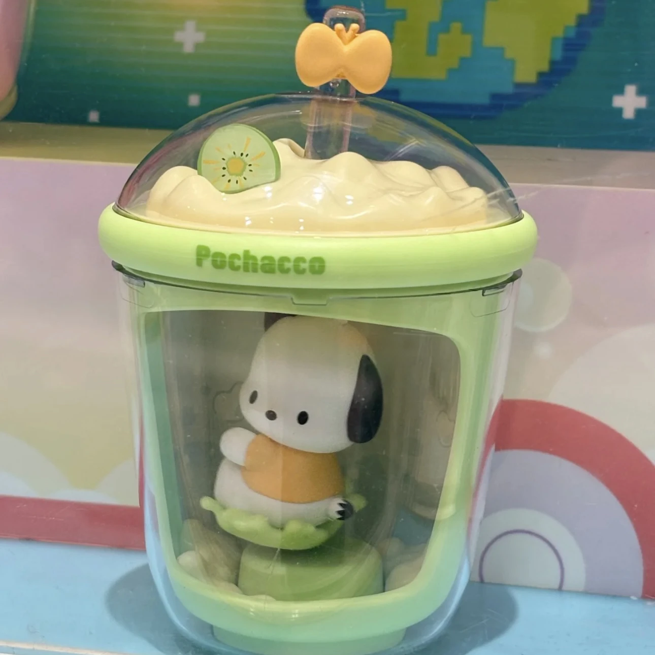 أصيلة سانريو كوب الشاي باللبن مع قشة سلسلة عمل الشكل لطيف CreativeCollectibleToyGirls هدية عرض قطعة أنيمي تحت عنوان المقتنيات