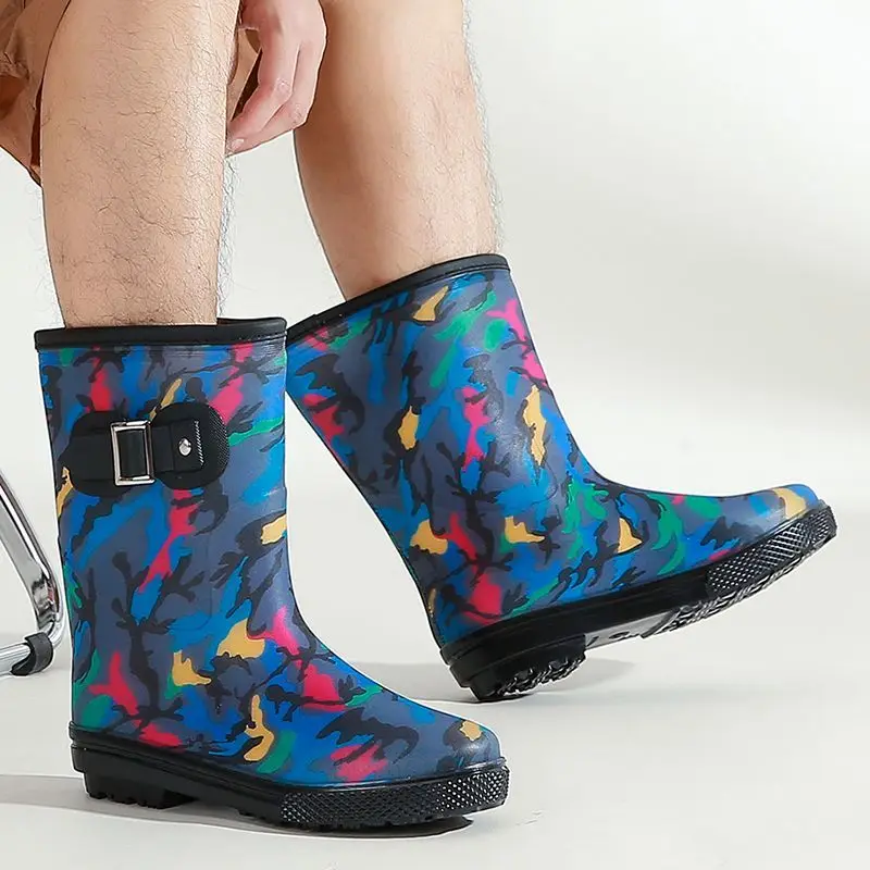 

Мужская обувь для сельского хозяйства, мотоциклетные и пешие прогулки, камуфляжные водные сапоги, износостойкие дизайнерские рабочие мужские непромокаемые сапоги