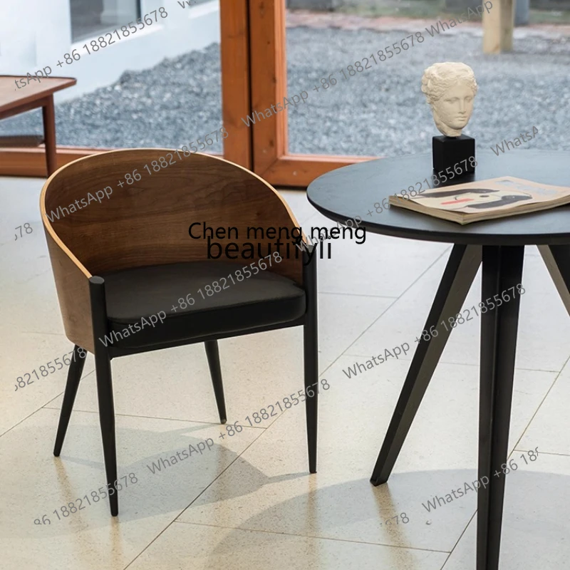 E153 scandinavian Dining Chair Western Restaurant Cafe Solid Wood Backrest Chair Italian Minimalist Modern Household Chair