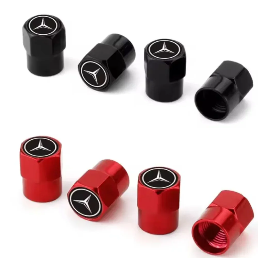 4Pcs Aluminium Alloy Car Wheel Tire Valve Caps Covers For Mercedes Benz AMG GLC GLB GLE CLA W206 W204 W205 W212 W213 W169 W176