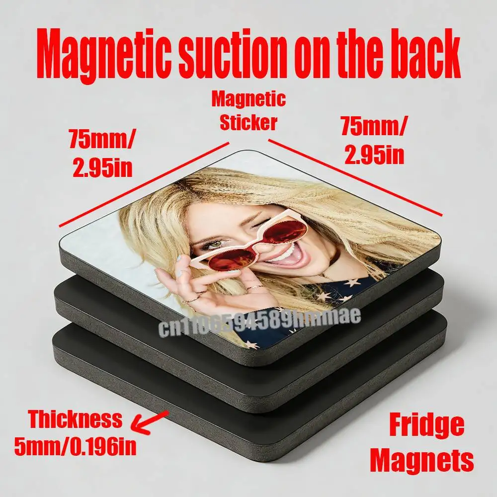 For Hilary Duff Fridge Magnetic Cards Cover Metal Icebox Cabinet Custom Refrigerator Magnets